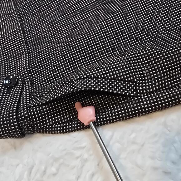 Ann Taylor 100% Virgin Wool Women's Brown&Tan Houndstooth Patterned Skirt Size 2 - Picture 3 of 9